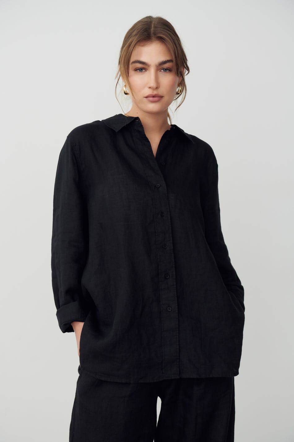 lovisa linen shirt - Lt linen beige