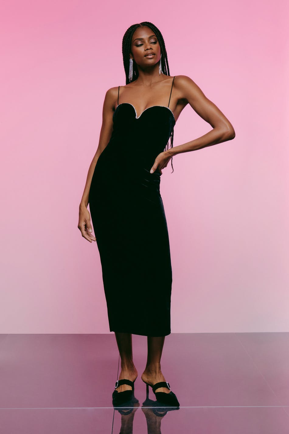 velvet dress - Noir