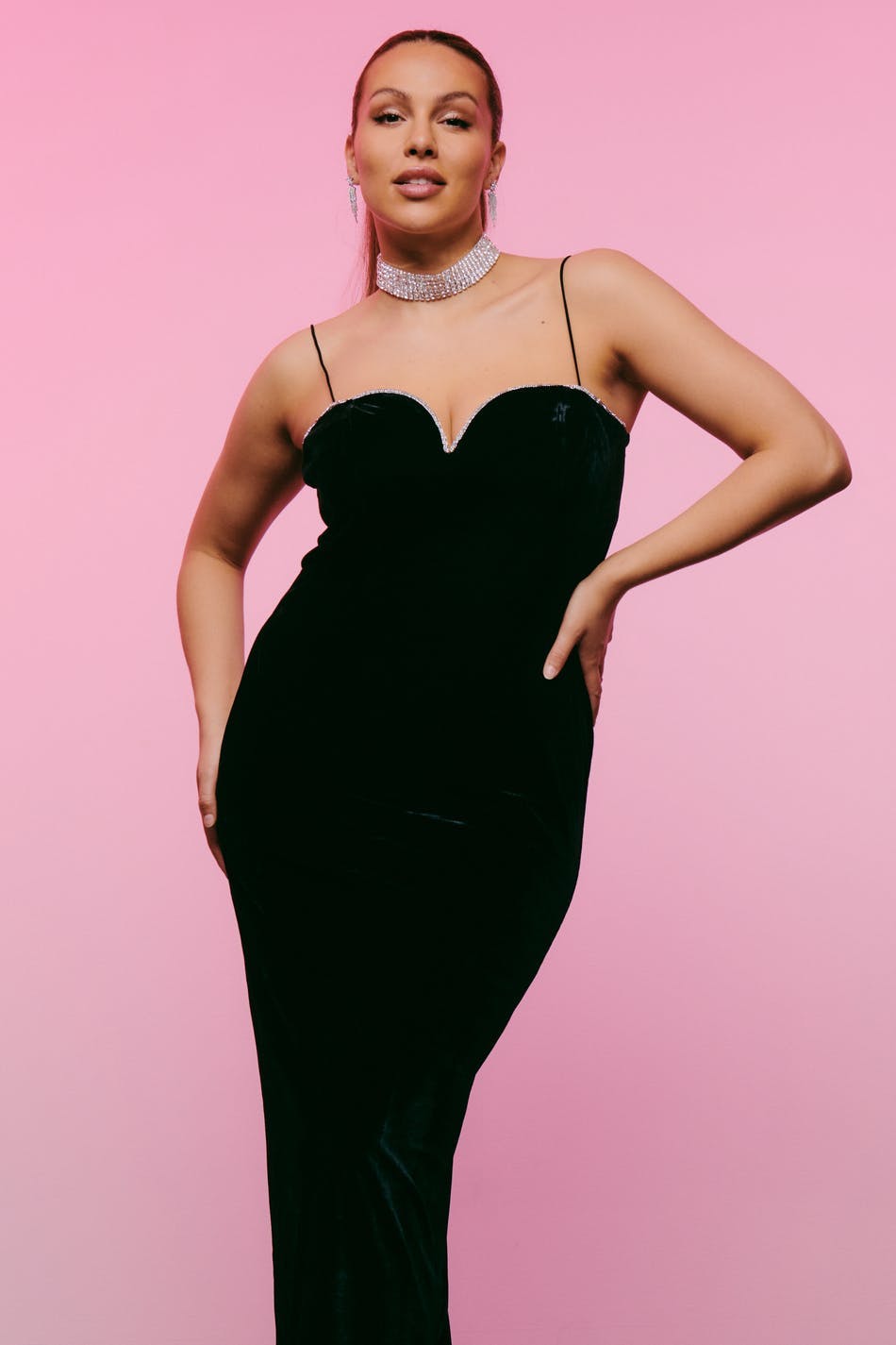 velvet dress - Noir