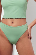 Rib highwaist bikini brief - Mineral green