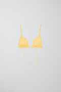 Shiny tie triangle bikini top - Pale banana
