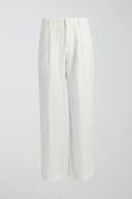 tall linen trousers - Noir