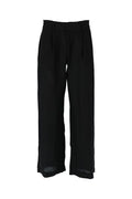 tall linen trousers - Noir