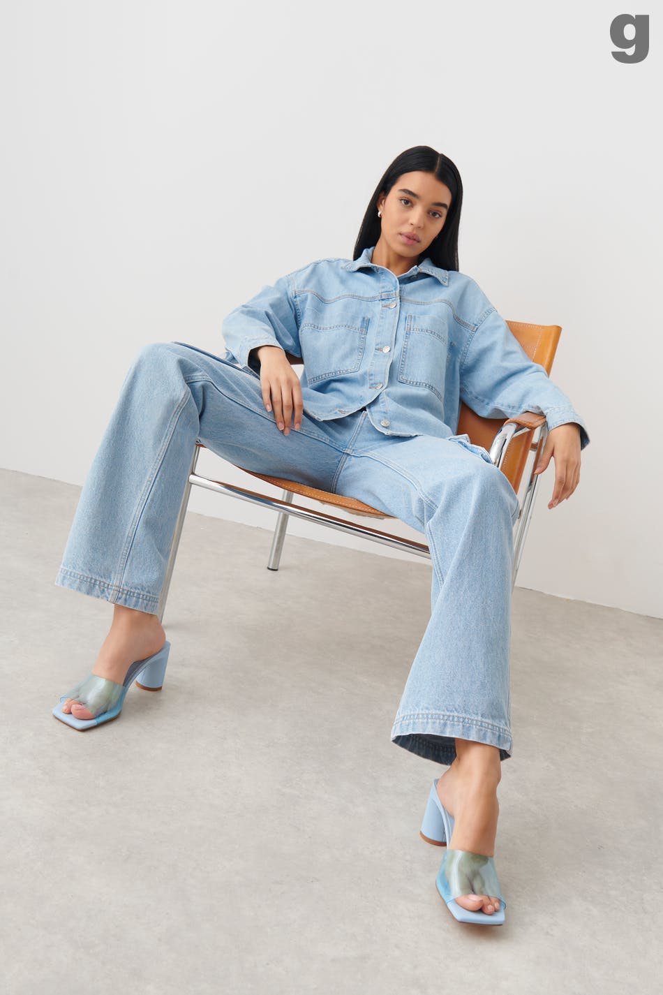 Plastic high heel sandals - Baby blue