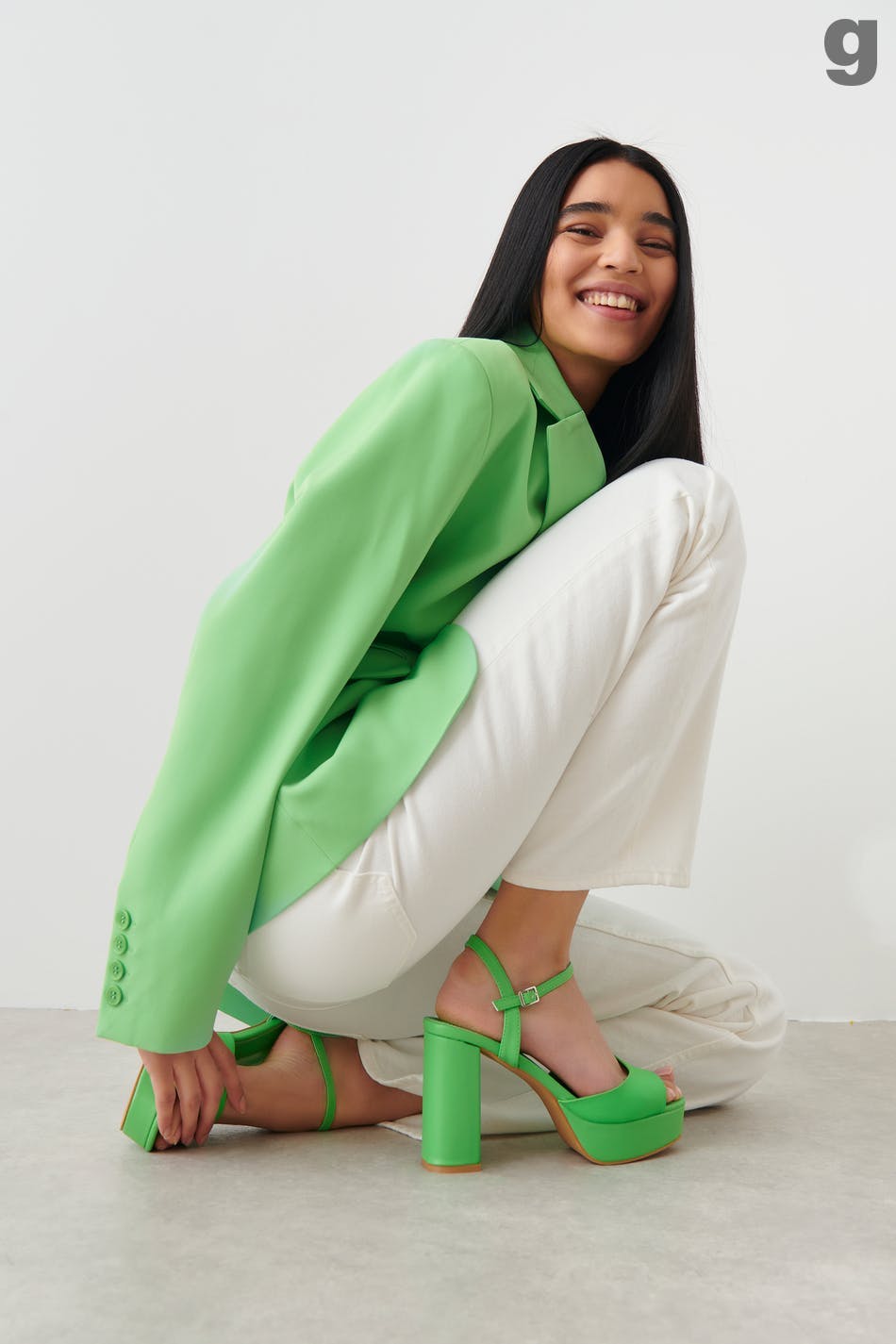 High heel platform sandals - Vert