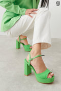 High heel platform sandals - Vert