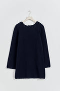 Open back crochet dress - Navy blazer