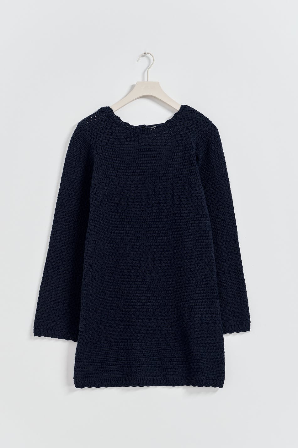 Open back crochet dress - Navy blazer