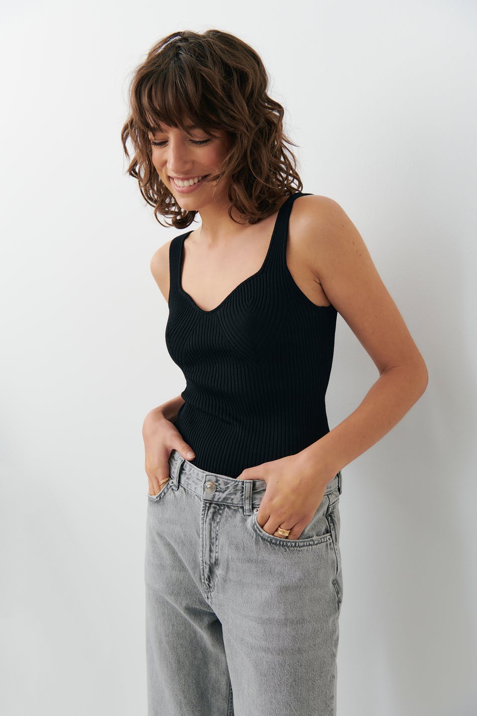 Knitted singlet - Noir