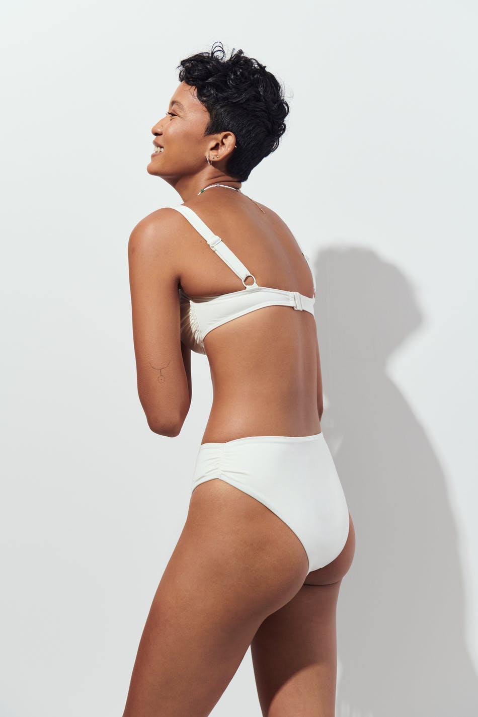 Ruched highwaist bikini brief - Cloud dancer