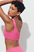 One shoulder bikini top - Azalea pink