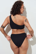 One shoulder bikini top - Noir