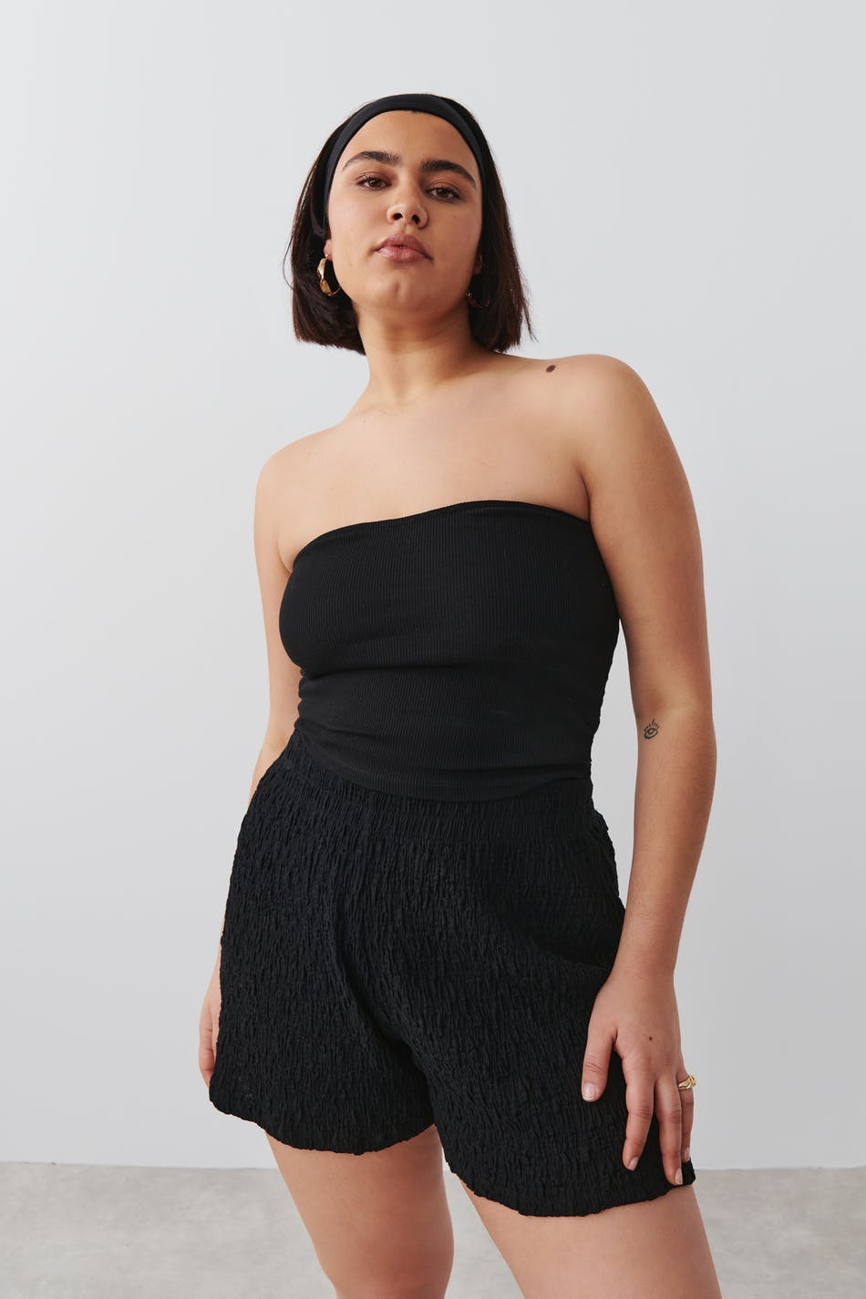 Structured jersey shorts - Tapioca