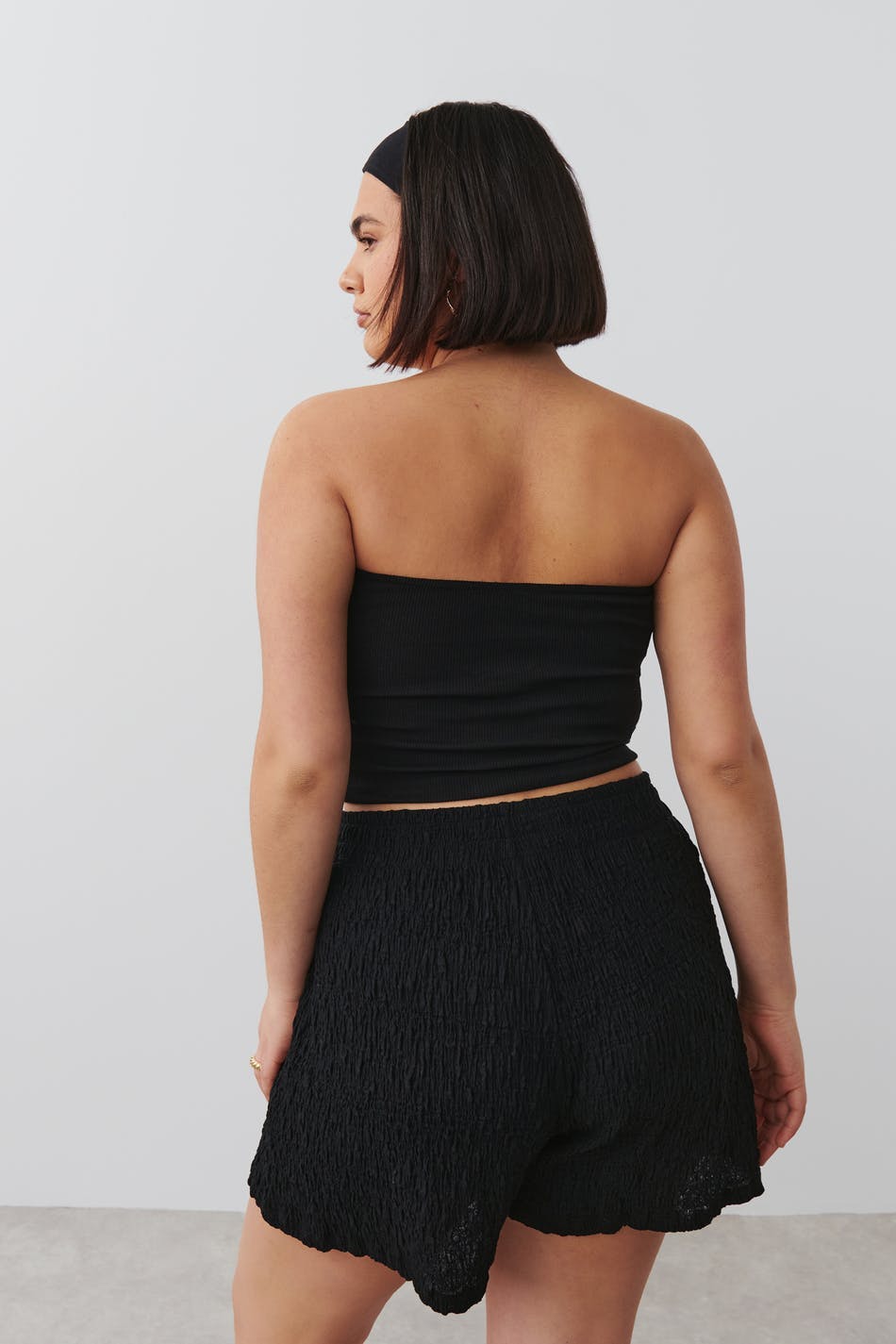 Structured jersey shorts - Noir