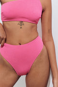 Shirred highwaist bikini brief - Azalea pink