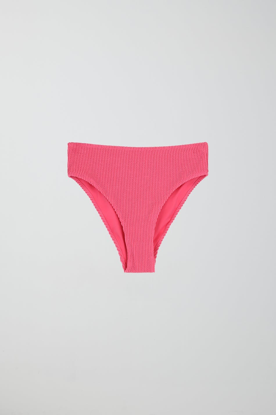 Shirred highwaist bikini brief - Azalea pink