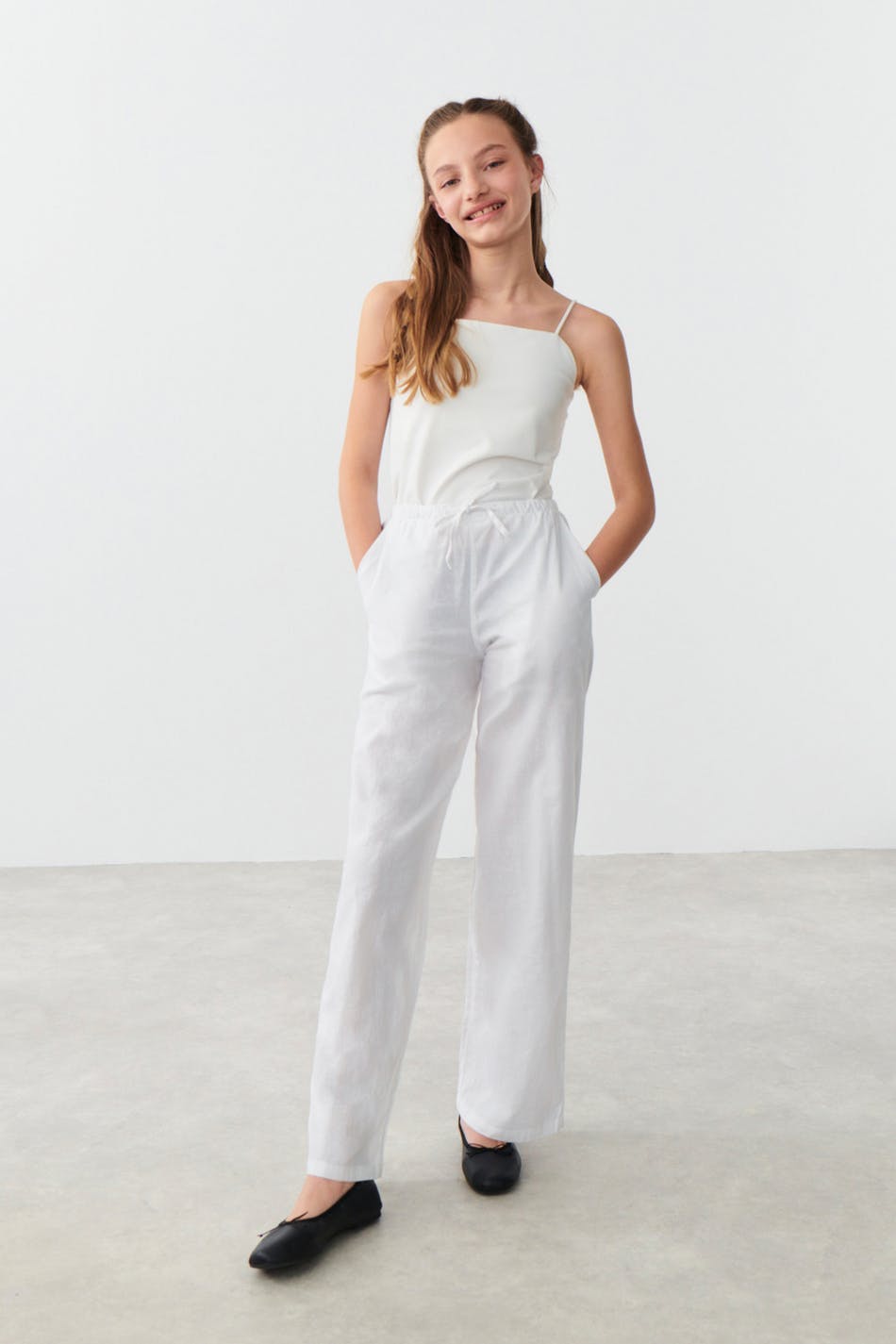 y linenmix trousers - Blanc