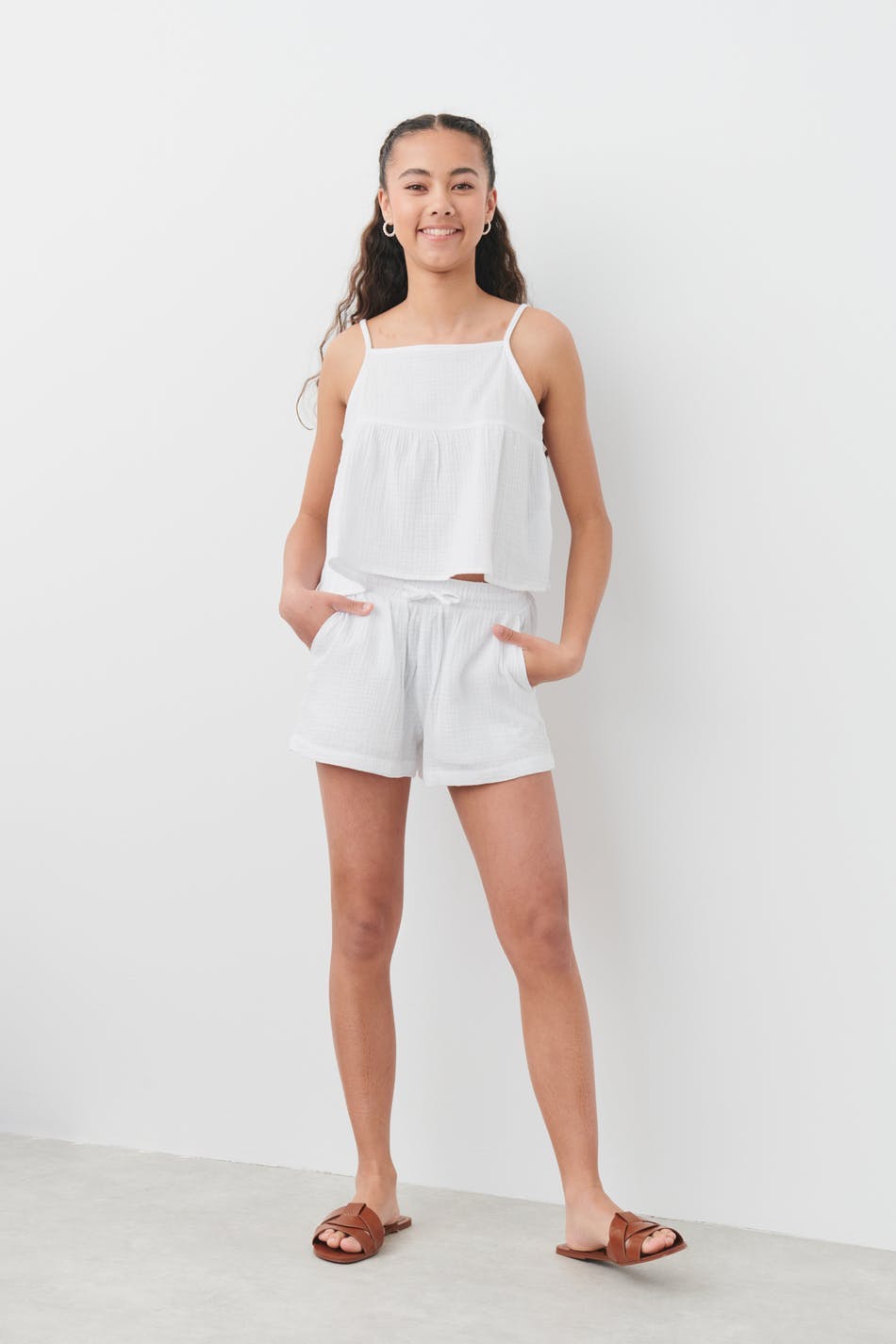 Y gauze singlet - Blanc