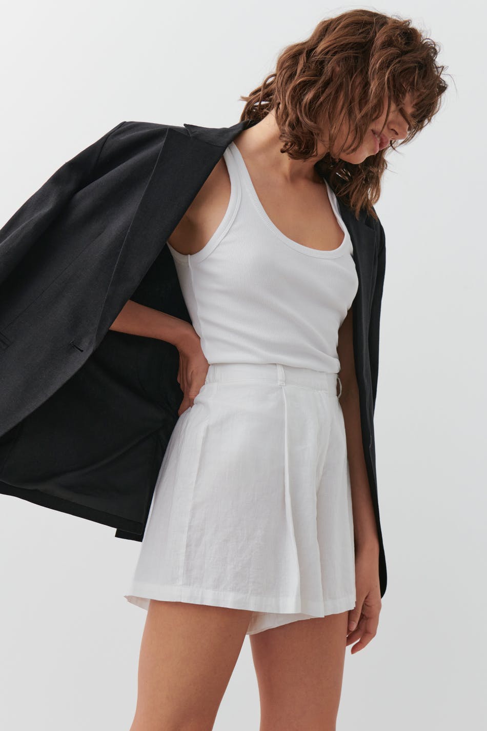 Sonja linen blend shorts - Blanc