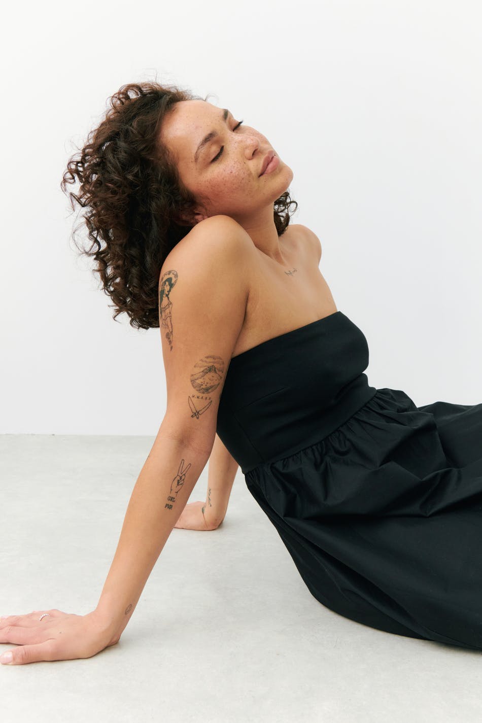 Bandeau midi dress - Noir