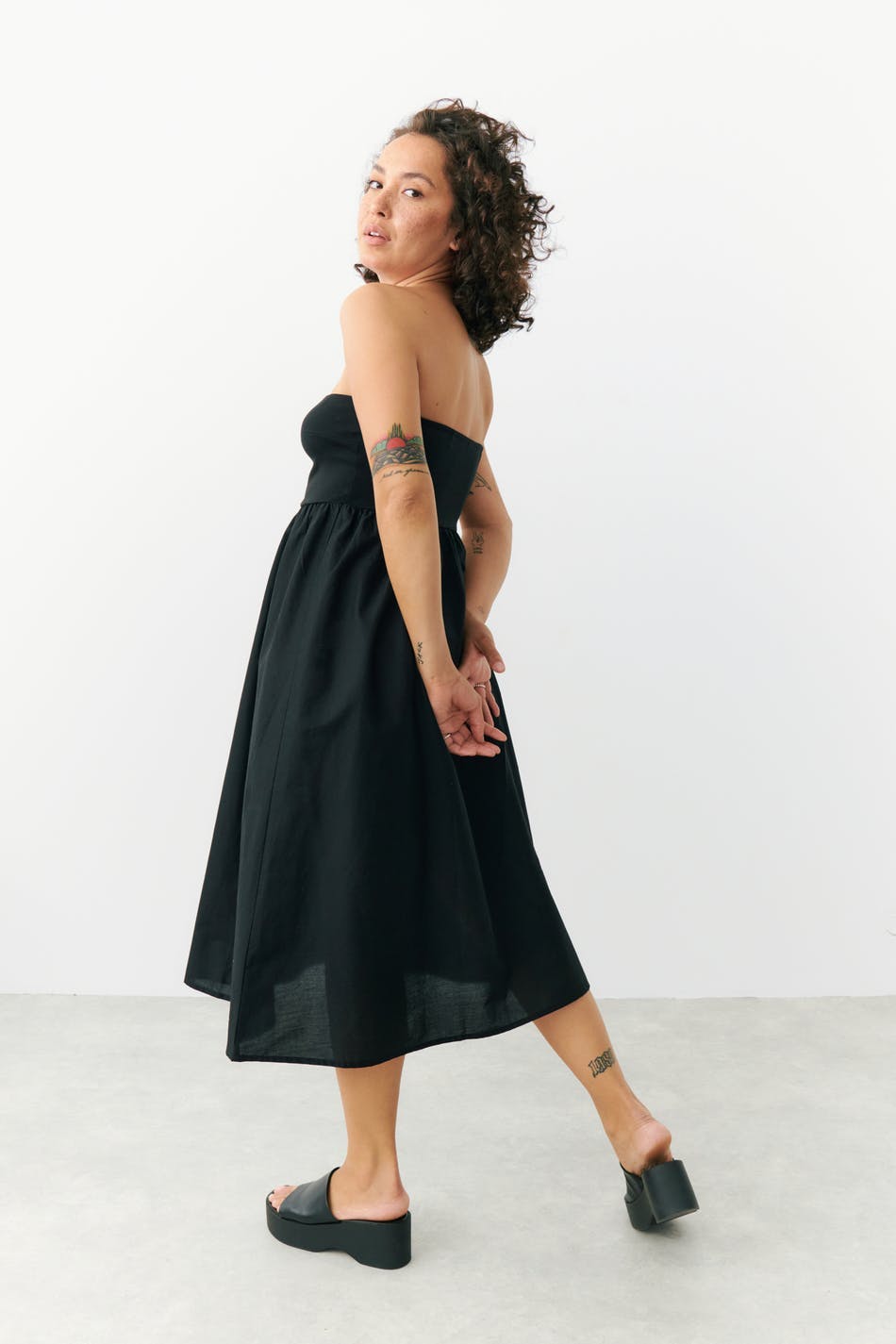 Bandeau midi dress - Noir