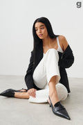Pointy slingback heel sandals - Noir