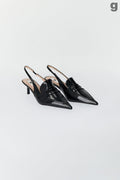 Pointy slingback heel sandals - Noir