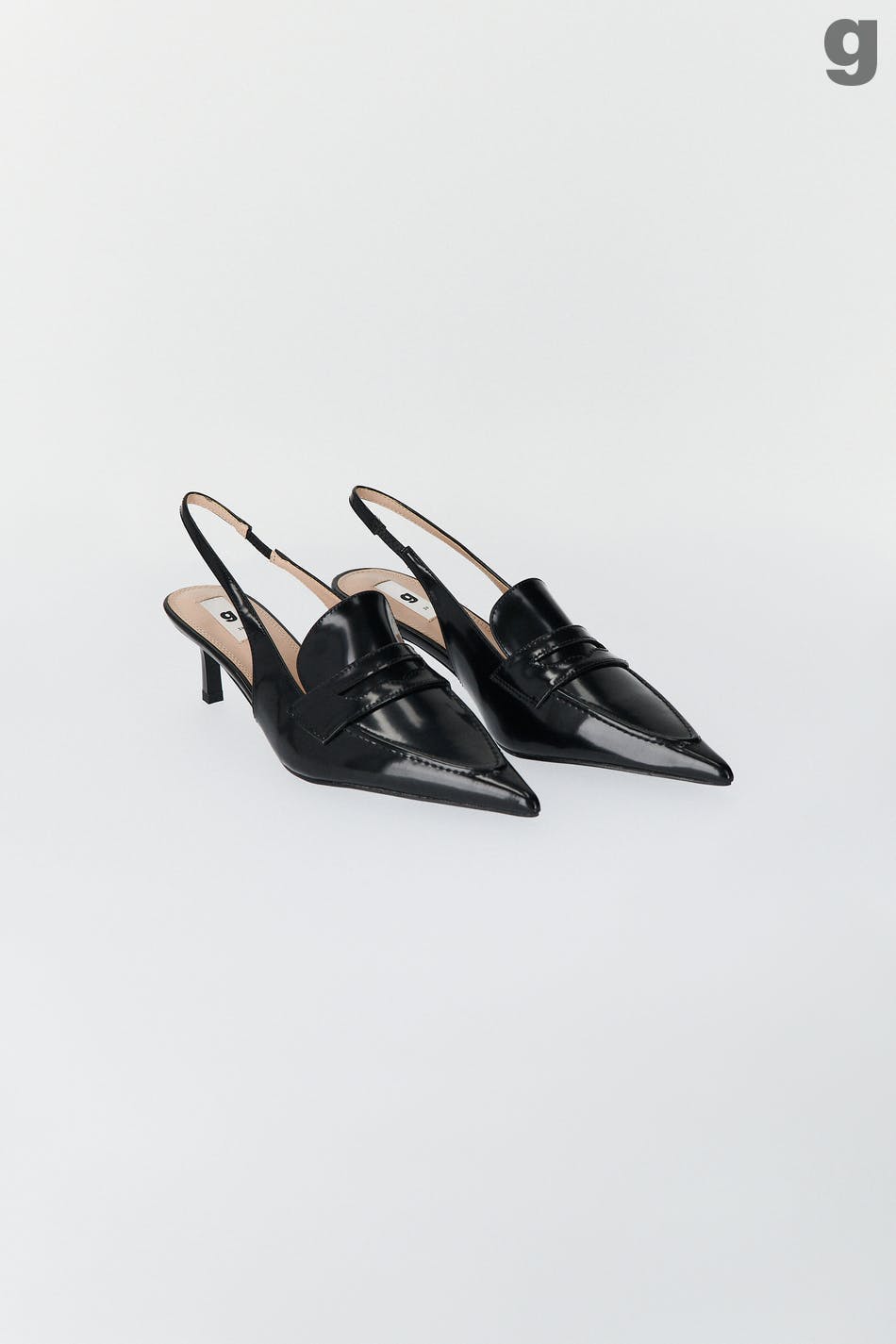 Pointy slingback heel sandals - Noir
