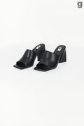 Asymetric high heel sandals - Noir