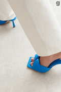 Twisted high heel sandals - Blanc
