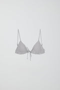 Frill strap bikini triangle - White/stripe