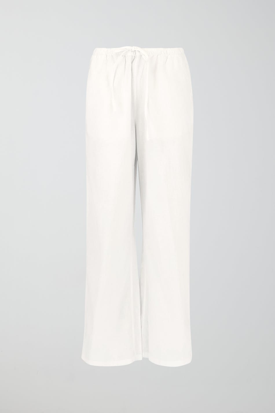 tall linen blend trousers - Blanc