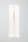 tall linen blend trousers - Blanc
