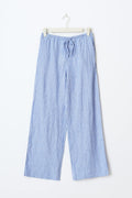 tall linen blend trousers - Blanc