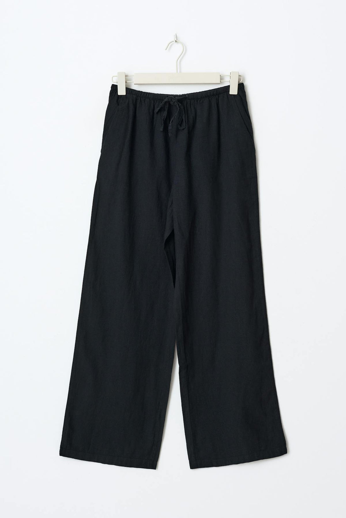 tall linen blend trousers - Blanc