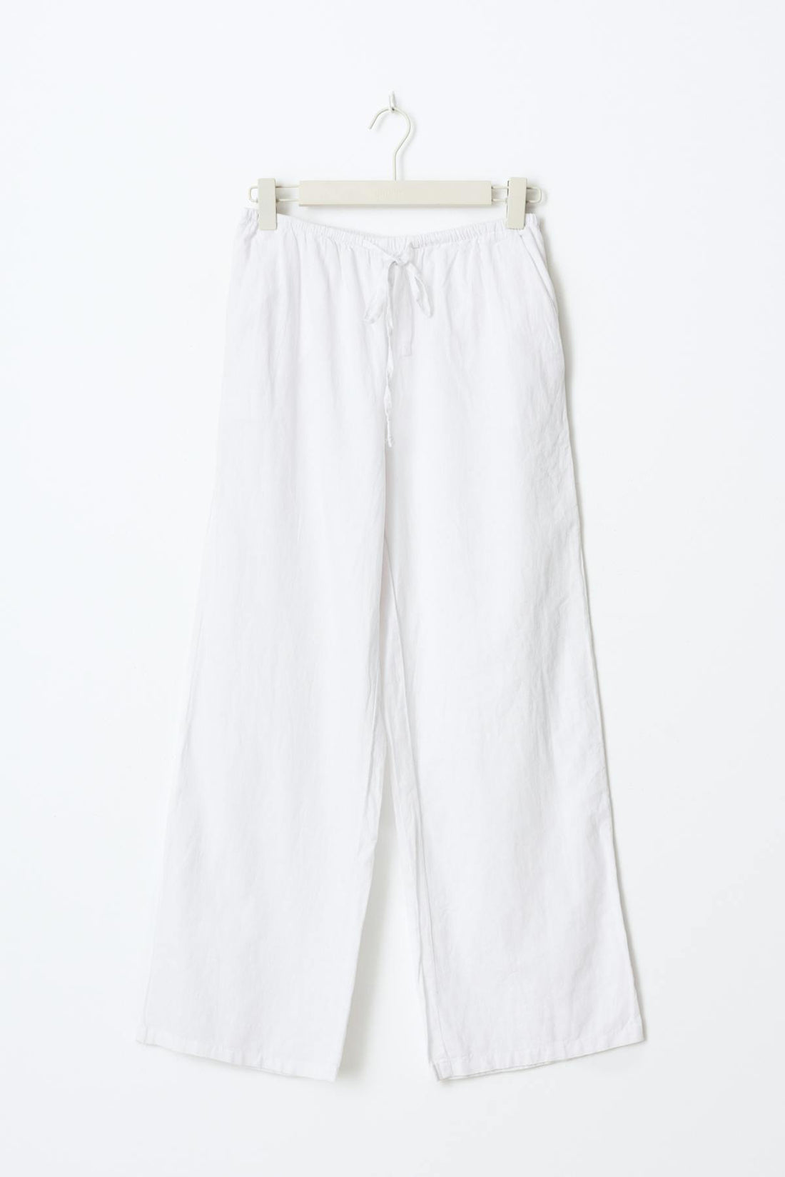 petite linen blend trousers - Blanc