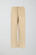 petite linen blend trousers - Blanc