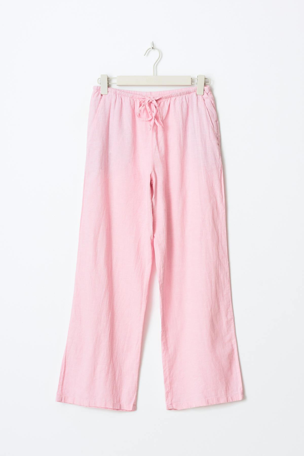 petite linen blend trousers - Blanc