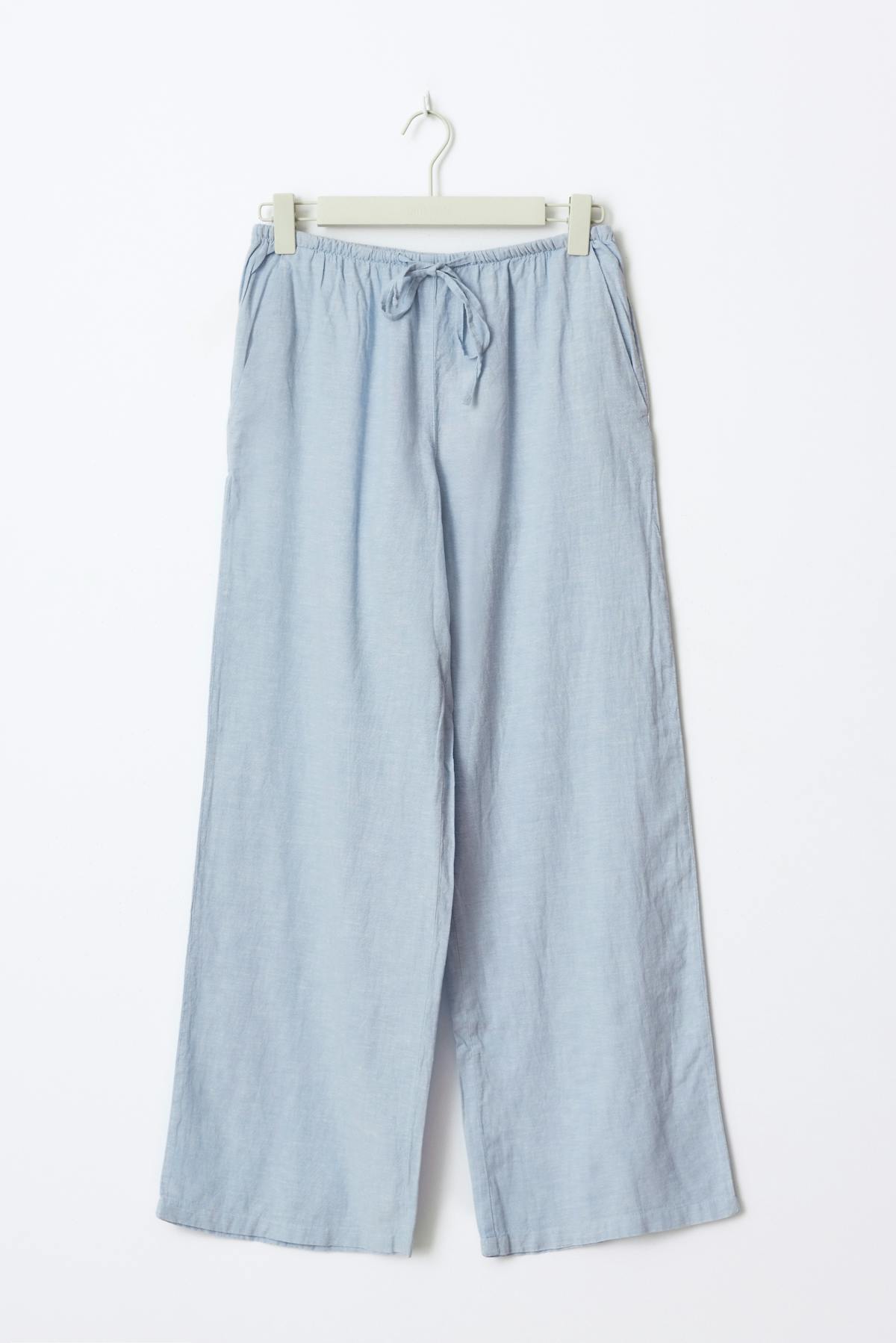 petite linen blend trousers - Noir
