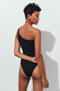 One shoulder swimsuit - Noir