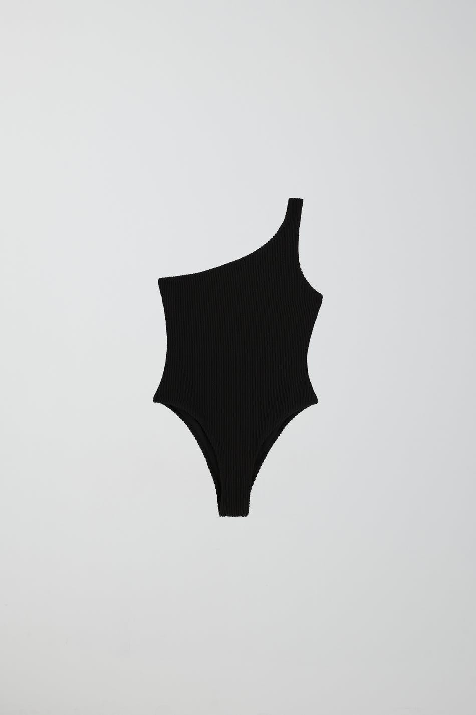 One shoulder swimsuit - Noir