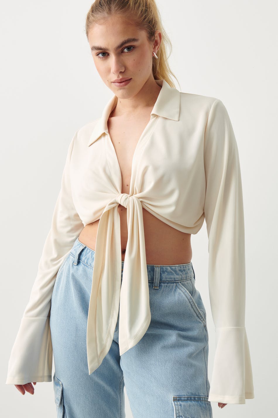 Front tie top - Eggnog