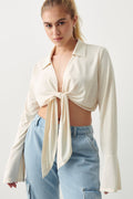 Front tie top - Eggnog