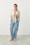 Front tie top - Eggnog