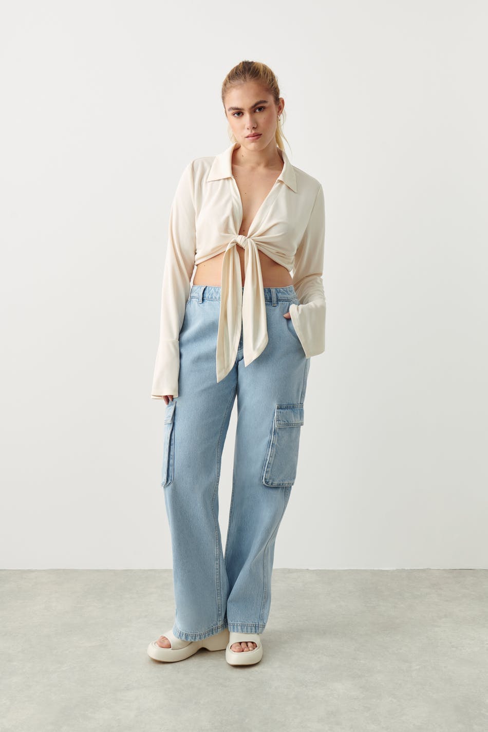 Front tie top - Eggnog
