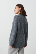 Chunky knitted sweater - Dk grey melange