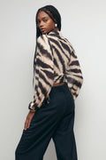 Sara mesh top - Black/aop