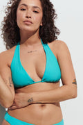 Halterneck bikini top - Bleu