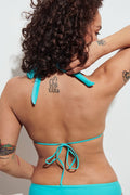 Halterneck bikini top - Bleu