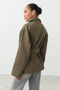 Belted shirt jacket - Kaki
